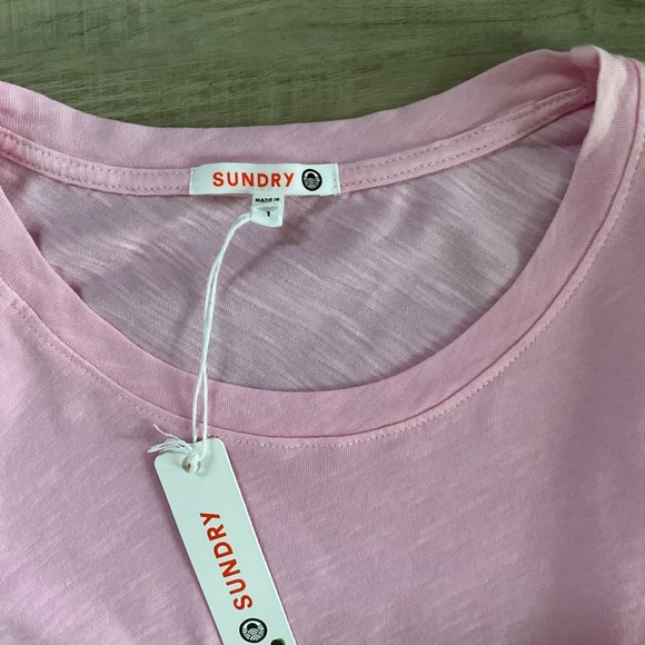 Sundry Light Pink Puff Shoulder Long Sleeve Tee Size 1 (S) - Picture 3 of 5